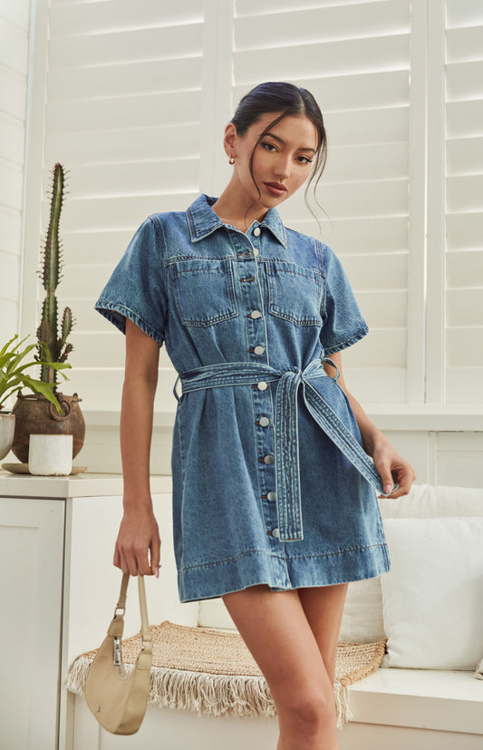 Denim mini dress