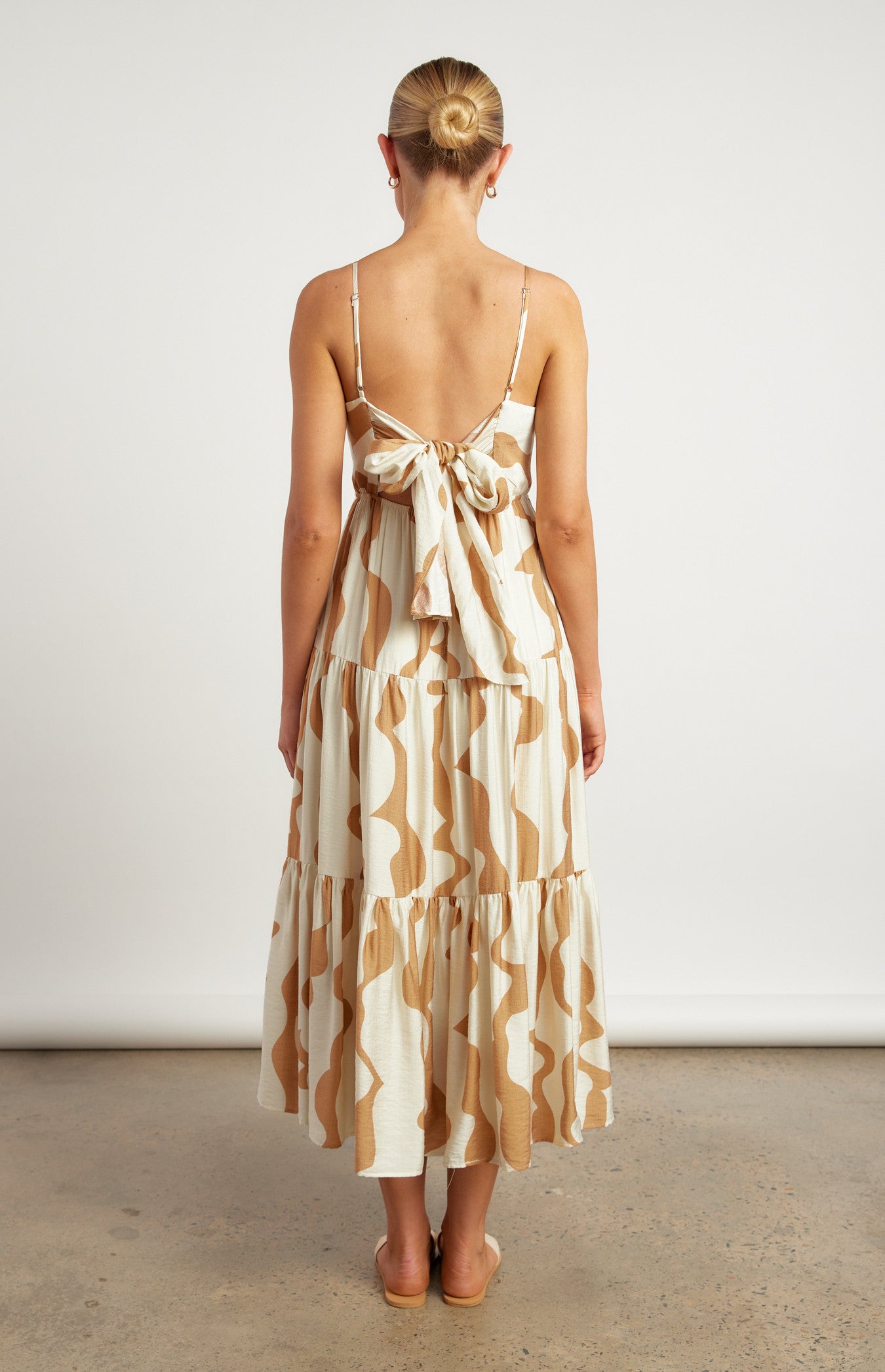 Sunset Waves Maxi Dress -Beige